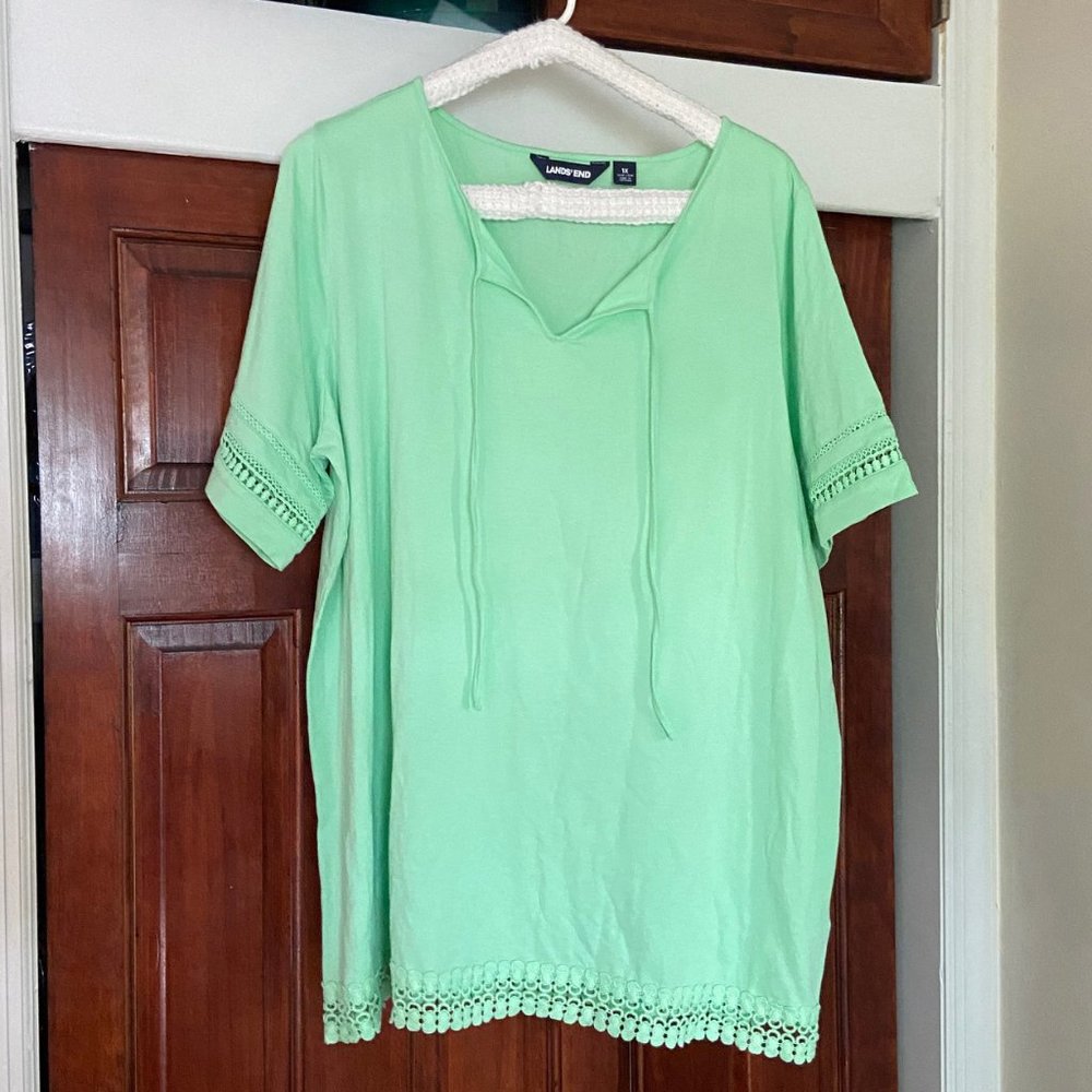 Lands' End shirt in mint green